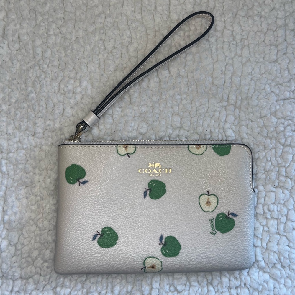 Coach Green Apple Leather Wristlet
